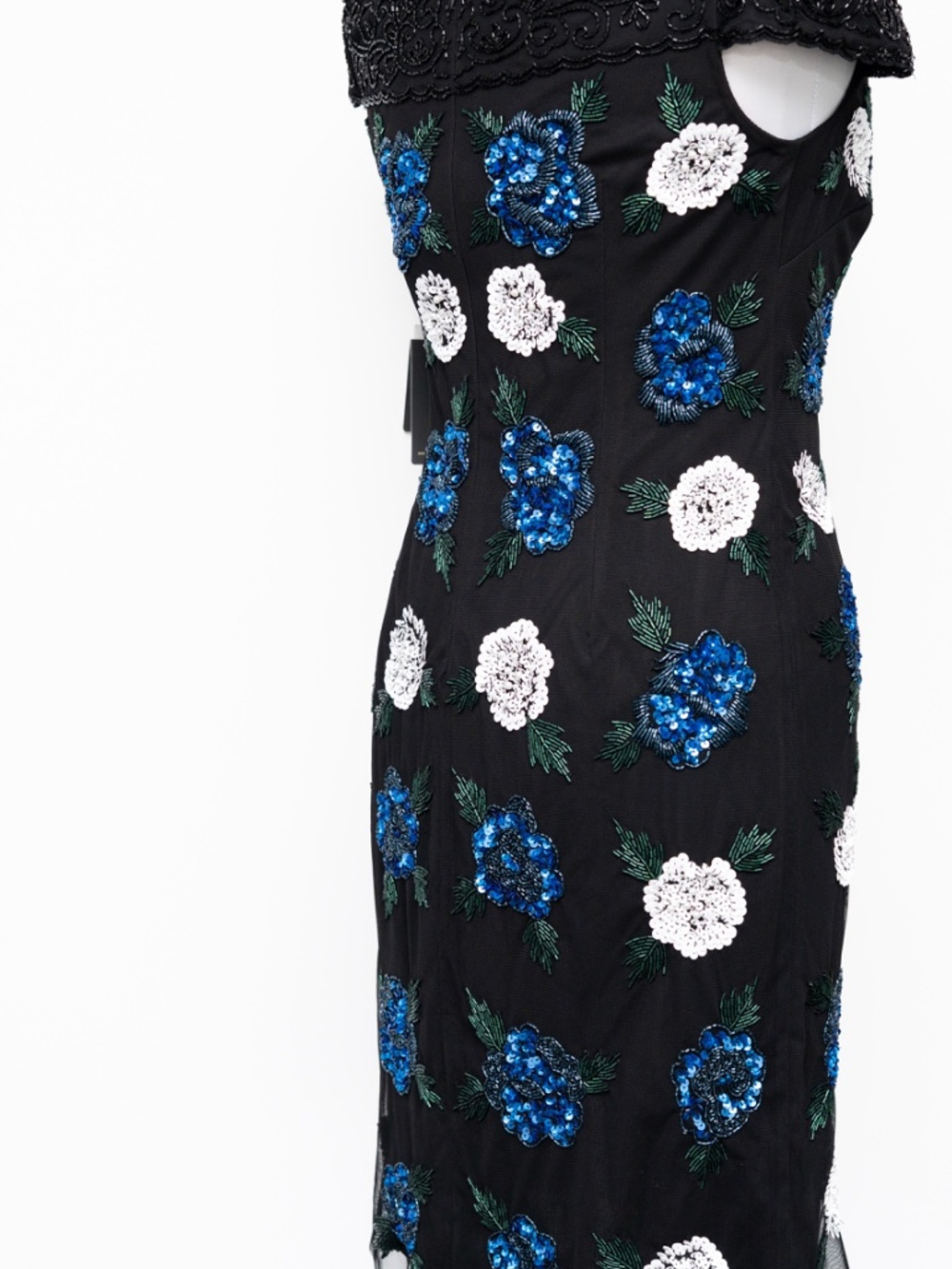 Adrianna Papell - Beaded Off-The-Shoulder Sheath Dress - Picture 12 of 15
